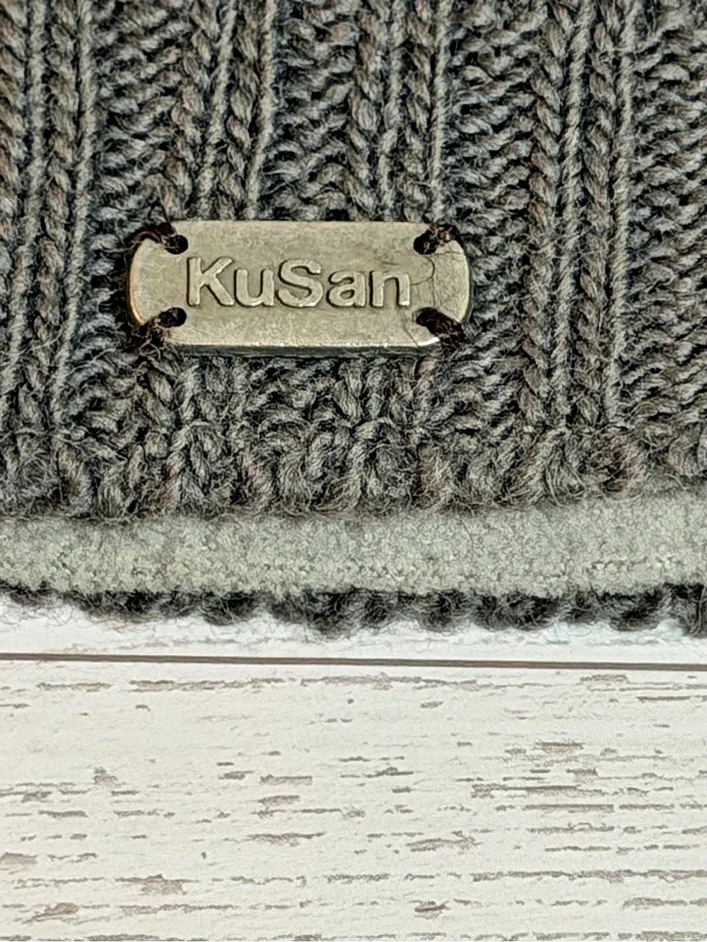 KuSan Wool Beanie Hat Gray Fair Isle Geometric Pull On Cap NWT PK 1804
